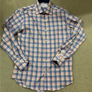 Lorenzo Uomo Blue and Yellow Plaid Button Down Shirt
